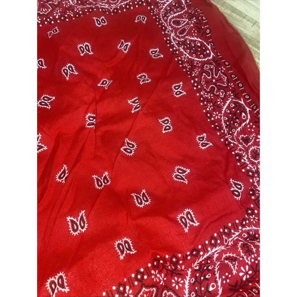 Vintage Red Paisley CRAFTED WITH PRIDE IN USA 100% Cotton Bandana 20” Square